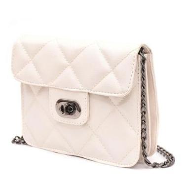 Imagem de Bolsa Clutch Feminina Maria Milão Pequena Transversal e de Ombro Branca-Feminino