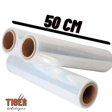 Imagem de Stretch Transparente 500mm  2 Bobinas de 1,5kg Cada, Ideal para Paleti