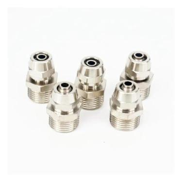 Imagem de WWECCQIJ 5 peças de rosca macho de 3/20.3 cm para ajuste rápido para mangueira O/DxI/D de 8 x 5 mm acoplador de mangueira pneumático de latão adaptador de conector de encaixe