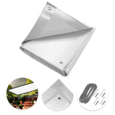 Imagem de Tela Lona Branca 3x2.70 M Impermeável Shade Lux + Kit - Cikala
