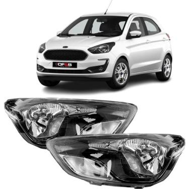 Imagem de Farol Ford Ka 2015 2016 2017 Máscara Negra - DF&B, Lado esquerdo (Moto