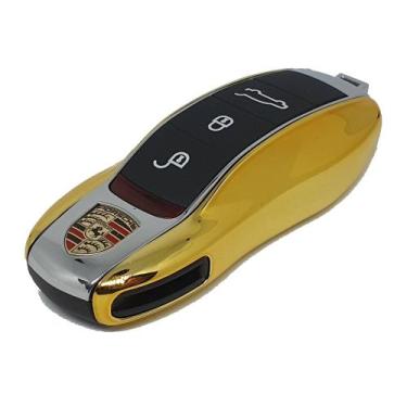 Imagem de Capa Chave Porsche L+S Efeito Ouro com Cromado Macan Cayenne - Veon