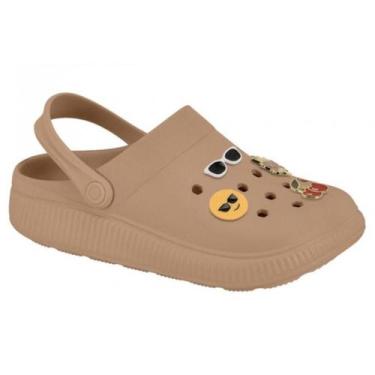 Imagem de Chinelo Clog Moleca Feminino Conforto Emoji Casual Leveza Dia a Dia -,