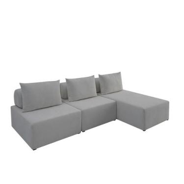 Imagem de Sofá Ilha na Caixa em Módulos Mobili Chaise + 2 assentos 270cm Estofam