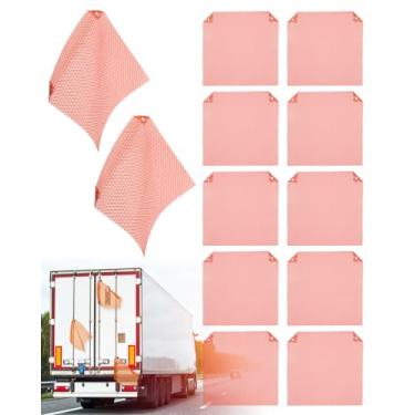 Imagem de Venussar Bandeiras de segurança 45,7 x 45,7 cm, pacote com 12 bandeiras de aviso de malha com ilhós, bandeiras de aviso de segurança para caminhões, reboques, carga grande (laranja)