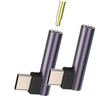 Imagem de Adaptador USB C para auxiliar de fone de ouvido de 3,5 mm (pacote com 2) adaptador de carregador de áudio para iPhone15 16 Pro para Apple para iPad compatível com Samsung cabo tipo C divisor conversor