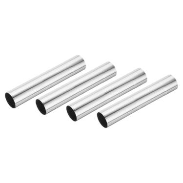 Imagem de PATIKIL Tubo de fogão de 5 x 30 cm, 4 peças de aço inoxidável engrossado alongado barraca reta fogão chaminé tubo extensão de combustão para acampamento fogão ventilação aquecedor de água fumaça