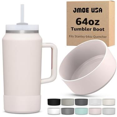 Imagem de Jmoe USA Boot for 64oz Stanley Quencher H2.0 FlowState Tumbler With Handle | BPA Free Silicone | Sleeve Protector for Bottom of Cup | Protects Against Dents & Scratches (Rose Quartz)