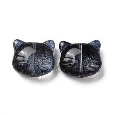 Imagem de 20 peças de contas de vidro de cabeça de gato fofas contas de gato 3D para colar pulseira brinco chaveiros artesanato faça você mesmo acessórios de fabricação de joias 14 x 12,5 x 6,5 mm (1,4 x 1,2 x