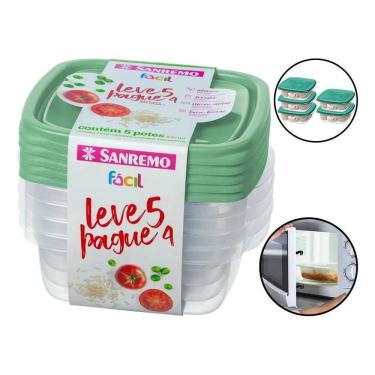 Imagem de 2X Conjunto Com Pote Plastico Sanremo 530Ml Leve 5 E Pague 4