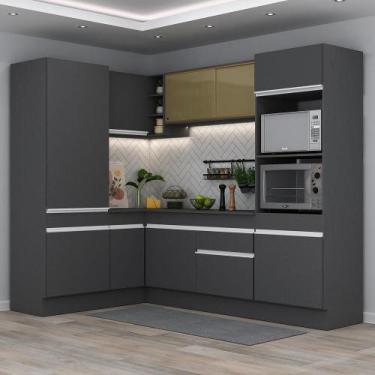 Imagem de Armário De Cozinha Completa De Canto Preto/branco - MULTIMOVEIS