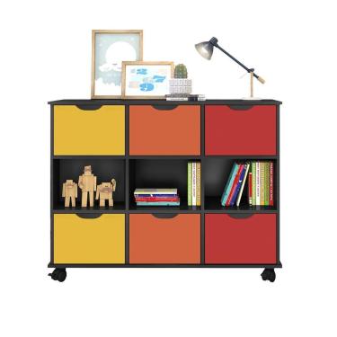 Imagem de Nicho Organizador C/ 6 Gavetas C/ Rodízio Q01 Preto/Colorido
