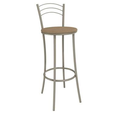 Imagem de Banqueta Kappesberg Petra, Nikel e Couro Marrom