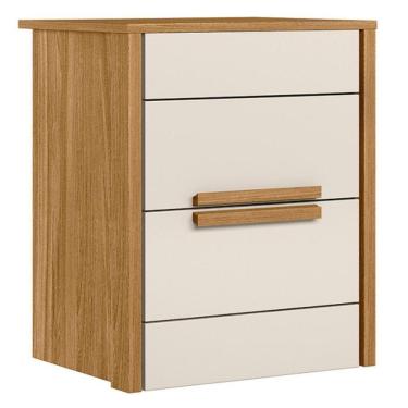 Imagem de Mesa De Cabeceira Dhara 2 Gavetas 51 Cm Freijo Off White Moval Freijo Off White