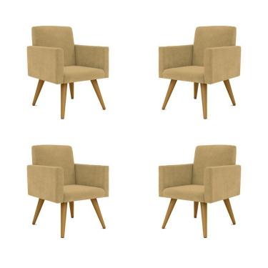 Imagem de Kit 04 Poltronas Decorativa Para Recepção Capuccino