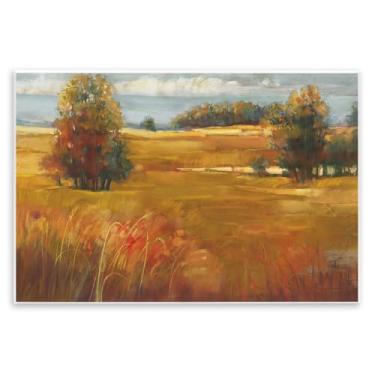 Imagem de Stupell Industries Arte de placa de parede de campo com luz de outubro, design de Carol Rowan, 13 x 19