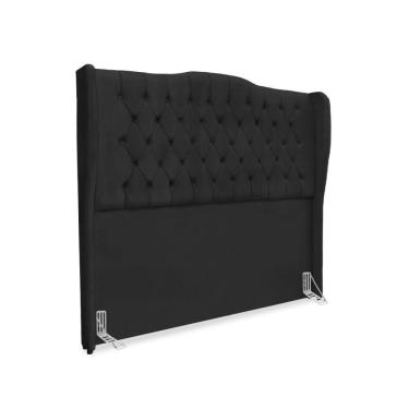Imagem de Cabeceira De Cama Box Casal 140 Cm Dubai Premium - Veludo Preto