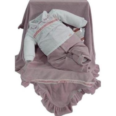 Imagem de Saída Maternidade Plush Bebê Menina Paraiso Inverno Rf 13005 - Lavanda - RN ( 0 - 1 MES )-Feminino