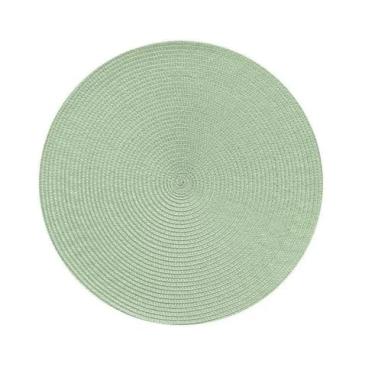 Imagem de Jogo Americano Redondo Sousplat de Mesa 38cm - Kit 4 ou 6 Peças para Jantar, Mesa Posta e Cozinha(Verde Claro,6)