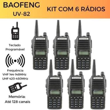 Imagem de KIT 6 Rádio Baofeng UV-82 Dual Band  Confiável para Operações Táticas 