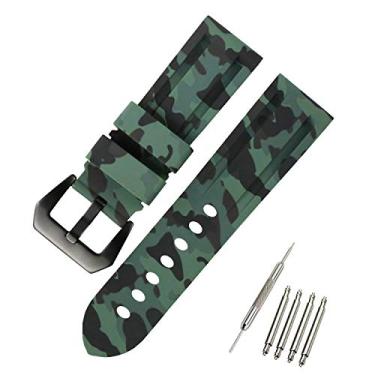 Imagem de KHZBS Pulseira de substituição de borracha de silicone para relógio Panerai 24 mm para homens