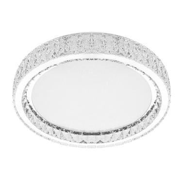 Imagem de Krychiler Iluminação De Teto Cristal, Luminária Embutida Led 13,8" Com Ajuste Intensidade Para Banheiro, Lustre Sala Estar, K9 Brilho, Luz Areia Quarto, Cozinha E Ilha