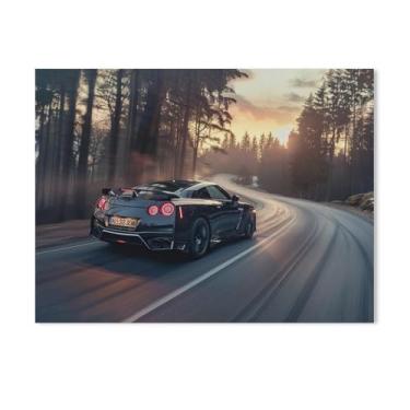 Imagem de HouLaiZhe Speed ​​Driving R35 Jdm Cartazes de carro lona parede estética decoração de sala de parede impressões galeria sala decoração de parede para quarto sala de estar escritório 18 x 24 polegadas