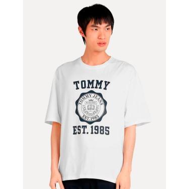 Imagem de Camiseta Tommy Jeans Masculina Oversized Varsity Badge Branca-Masculino