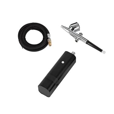 Imagem de Kit de Airbrush Portable 3 0PSI. Compressor com Gravity Type Spray Pistola para Art Modelo Pintura Corpo Artista Maquiagem Nail Tattoos Bolo Ferramenta(TM80S Black C)