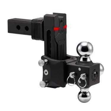 Imagem de Airbird Suporte de bola de engate de reboque ajustável com esfera dupla de 5 cm e 6 cm, queda de 12 cm, serve apenas para receptor de engate de 6 cm, AIMAL de 9071 kg - 2005