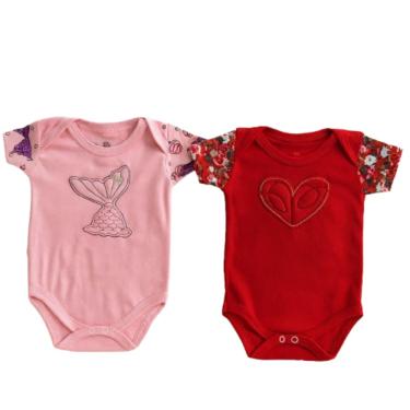 Imagem de Kit 02 Peças Bodie Body  Bebe Infantil Manga Curta Estampada