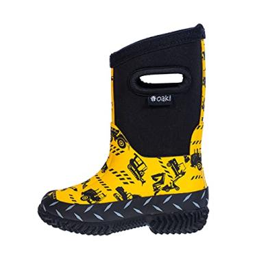 Imagem de Botas de chuva infantis de neoprene da OAKI, botas de neve, botas de lama, Construction Yellow, 12 Little Kid