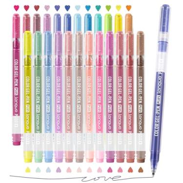 Imagem de Canetas de gel com glitter, pacote com 24 canetas coloridas para papel preto e papel branco, canetas de ponta de 1,0 mm, canetas de tinta de grande capacidade para colorir, escrever, desenhar, diário