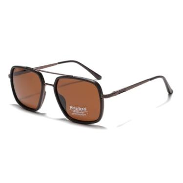 Imagem de JRLLFD Óculos de sol polarizados masculinos Twin-beams, retangulares clássicos para motoristas, femininos (4)