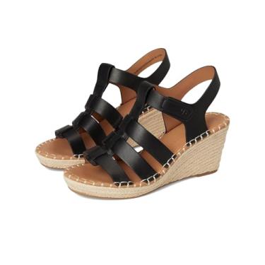 Imagem de Gentle Souls by Kenneth Cole Women's Sandália capelin Espadrille Wedge, Couro preto, 40