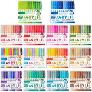 Imagem de Orqihod Canetas de gel acrílico de 168 cores, caneta de tinta acrílica 3D com ponta de bala de 1,0 mm, canetas de gel para livros de colorir, papel preto, vidro, tecido, confecção de cartões