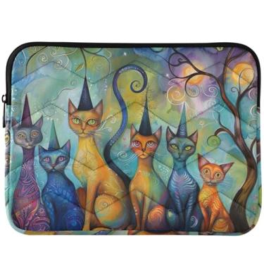 Imagem de Capa protetora para notebook Magic Cats engraçada acolchoada universal de 13 a 14 polegadas para Macbook Pro 14 polegadas