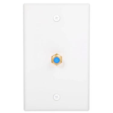Imagem de Placa de parede coaxial de 1 porta, placa de parede coaxial banhada a ouro, 3 Ghz, tipo F, tomada, cabo coaxial, cabo coaxial, placas de cobertura para cabo coaxial, faixa única, cabos coaxiais