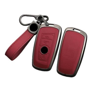 Imagem de Liga carro remoto chave caso capa compatível com bmw 1 2 3 4 5 6 7 série x1 x3 x4 x5 x6 f36 f25 f26 f30 f34 f10 f07 f20 z10 g30 f15 f16(Red 1 PC)