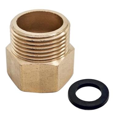 Imagem de Adaptador de válvula de entrada de água de vaso sanitário de rosca macho para rosca macho G3/10.2 cm, adaptador de tubo de válvula de enchimento de vaso sanitário de latão com junta de borracha