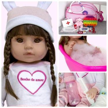 Imagem de Bebe Reborn Siliconado Sonho de Amor com Itens Fada Madrinha