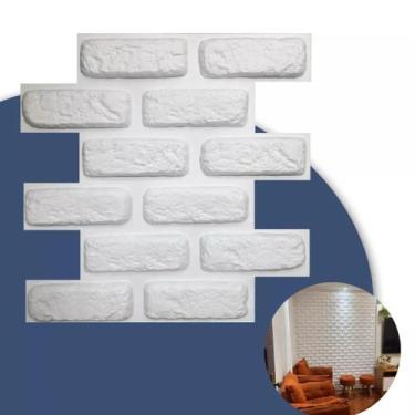 Imagem de Kit 10 Placas Tijolinho Revestimento Decorativo Parede Painel Impermea