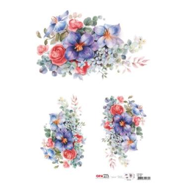 Imagem de Papel de Seda para Decoupage Opapel 30 x 45 cm - 3081 - Flor Azul 1