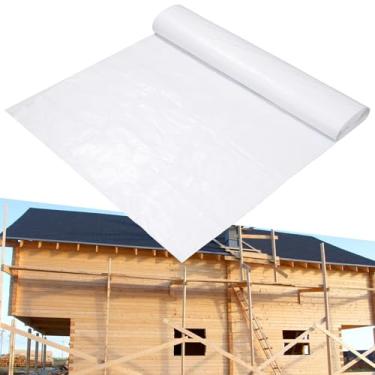 Imagem de HFYZZ Envoltório de casa de 1 x 35 m, barreira de vapor de plástico resistente para construção residencial e comercial, confiável e de longa duração, branco