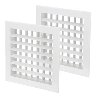 Imagem de PATIKIL Tampa de ventilação quadrada de 20 x 20 cm, 2 peças de plástico para retorno de grade de ar de teto para casa de escritório, banheiro, cozinha, duto de ventilação de vaso sanitário, branco