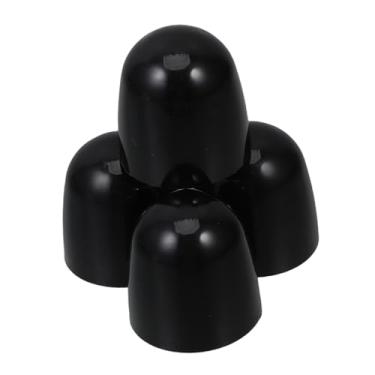 Imagem de Yardenfun 4 peças tampas de parafuso de vaso sanitário universais tampas de parafuso de plástico para acessórios de banheiro tampas de parafuso de vaso sanitário preto