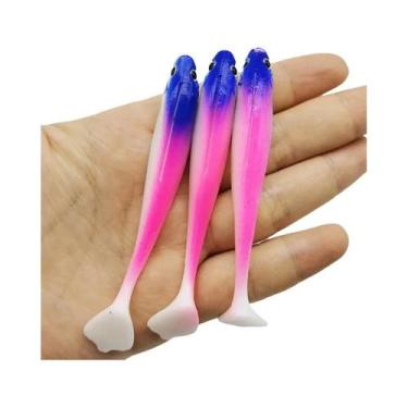 Imagem de Iscas De Pesca Artificiais Coloridas 5pcs 8cm T-Tail Isca Macia 4.5g A