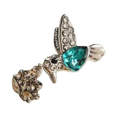 Imagem de Anel Ajustável De Pedra Azul Com Beija-flor Para Mulheres, Joia De Vid