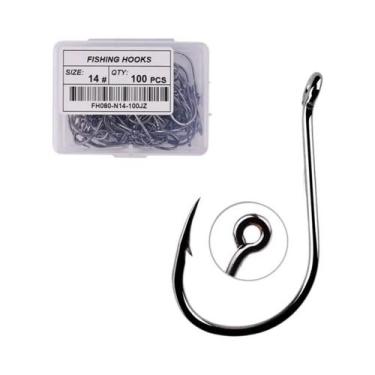 Imagem de Conjunto De 100 Anzóis De Pesca Aorace Tamanho 2-15  Anzóis Japoneses 