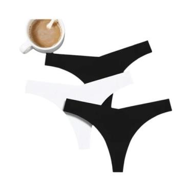 Imagem de Calcinhas De Seda Gelada Sem Costura Para Mulheres 3PCS V-Cintura Baix